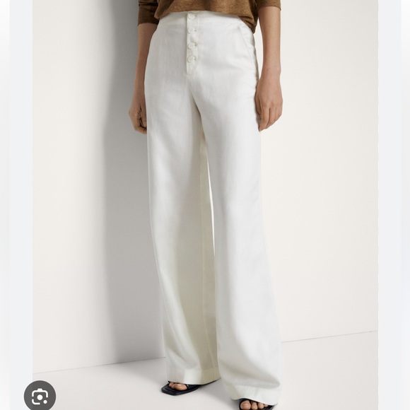 NWY Massimo Dutti Cream Women's Trousers size 6 - Picture 1 of 1